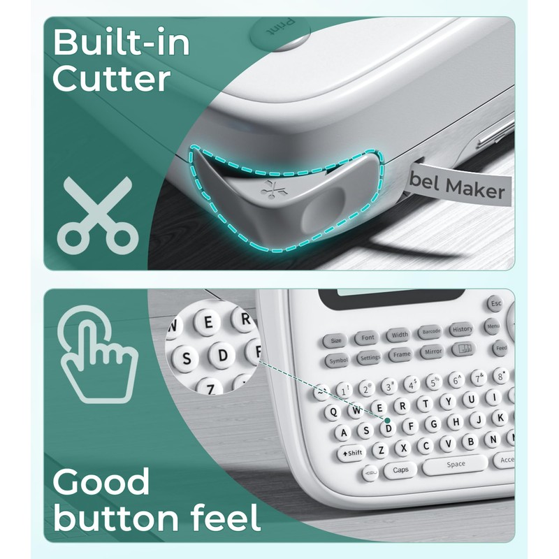 D210s Ptouch Label Maker Machine, Laminated Label Machine with-Tape 12mm