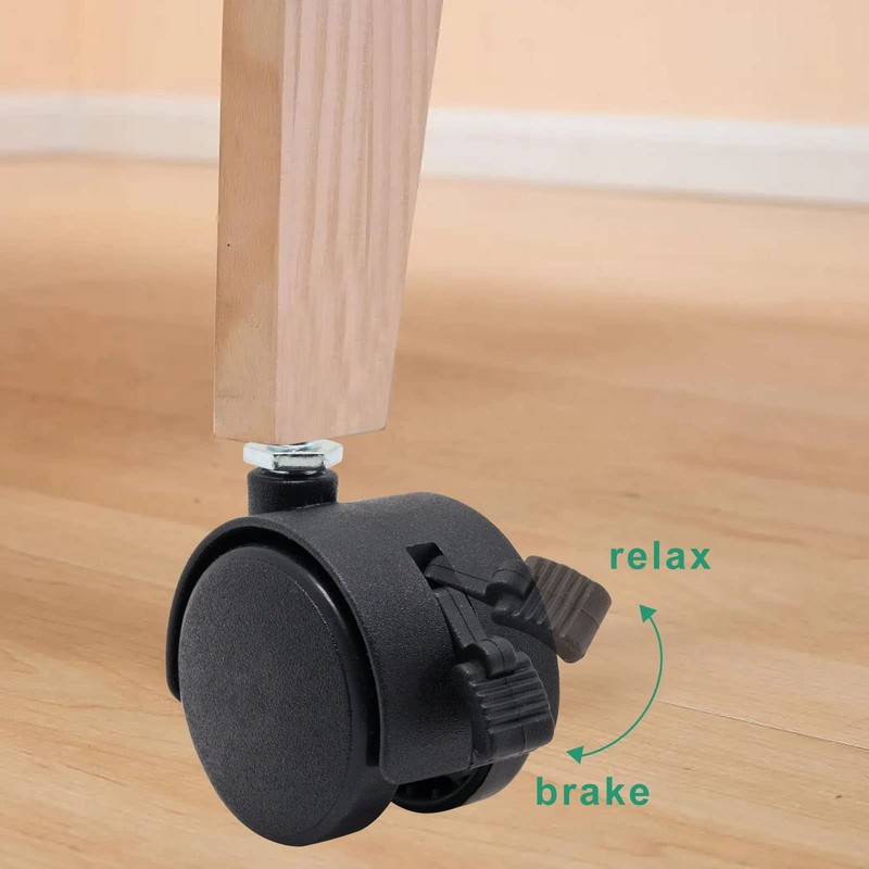 SWZHAI Locking Casters Set of 4, M8 Threaded Plastic Stem