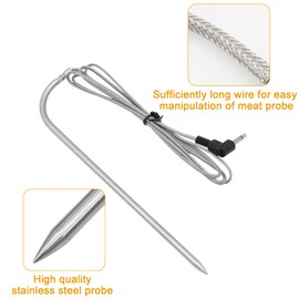 BBQ PLUS Meat Thermometer Probe for Ninja Woodfire OG951 OG850 Woodfire Pro Connect XL Outdoor Grill,Temperature Probe Replacement for Ninja OG900/OG850 Series Indoor Grill, 2PCS