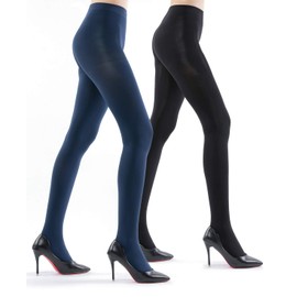 G&Y 2 pares de pantimedias femeninas ultra opacas - medias superiores de fibra ultrafina 80D