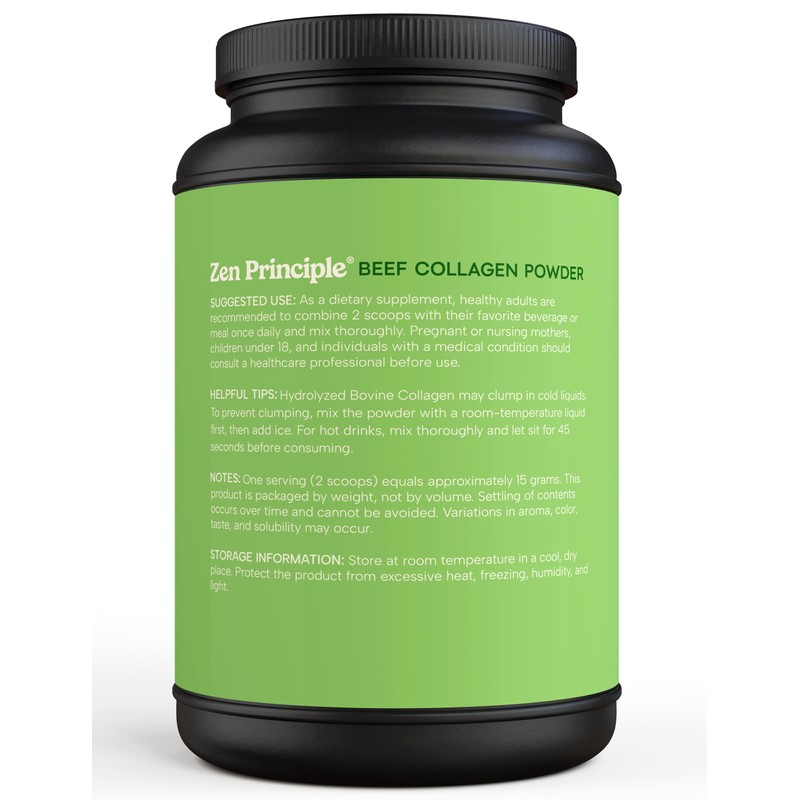 Zen Principle Grass-Fed Agglomerated Hydrolyzed Collagen Peptides 3 lb. Anti-Aging