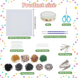 FREEBLOSS 6 Pcs Beaded Embroidery Kit Insect Sew on Patches Kit Beaded Appliques Sequin Patches Beaded Sew on Patches Embroidered Decorative Patch Sew Applique Patches for Brooch Hair Clip