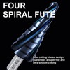GRENPRO Titanium Four Spiral Flute Cobalt Step Drill Bits,1/4"-3/4" Impact