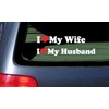 Set of 2 : I Love My Wife/Husband Car Decal