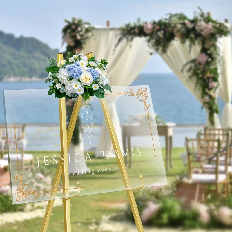 GRENTY Gold Easel Stand for Wedding Signs – No Assembly
