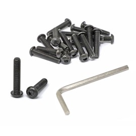 iexcell 20 Pcs M8 x 40mm Thread Pitch 1.25 mm Alloy Steel 10.9 Grade Hex Socket Button Head Cap Screws Bolts Kit, Black Oxide Finish
