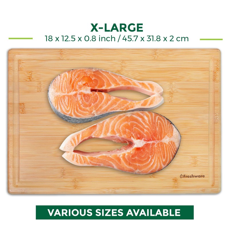 Bamboo Cutting Boards for Kitchen with Juice Groove [Extra-Large] Wood