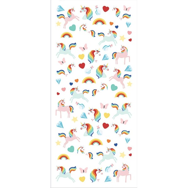 Playhouse Micro Mini Glitter Accent Sticker Sheet for Crafts, Trading & Collecting - Rainbow Unicorns 1 Pack