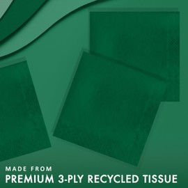 Creative Converting Table Needs, 3 Ply Dinner Napkin, Party Supplies, Hunter Green, One Size, 25ct
