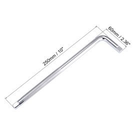 sourcing map Socket Accessory Set of 2 Pcs, 24mm 6-Point Shallow Socket 10" L-Shape Extension Handle with 3/8" Drive