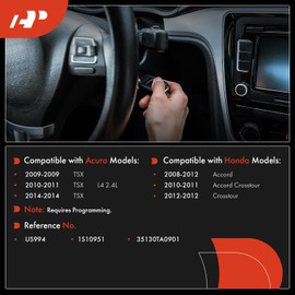 A-Premium Ignition Starter Switch Compatible with Honda & Acura Vehicles - Accord 2008-2012, Accord Crosstour 2010-2011, Crosstour 2012, TSX 2009-2011 2014-5 Blades, Replace# 35130TA0901