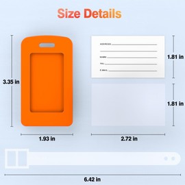 2 Pack Luggage Tags for Suitcases, Silicone for Backpack Tags for Kids, Travel Tags for Luggage with Plastic Ties and Name ID Label (Yellow)