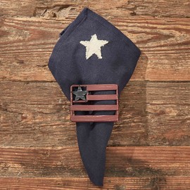 Park Designs American Flag Napkin Ring Set of 4