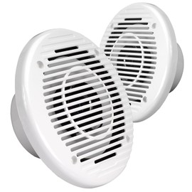 6.5" Marine and Spa Waterproof Speakers, High-Fidelity Sound, UV and Corrosion Resistant for Boats, RVs, Cars, Hot Tubs (White)