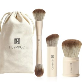 Start Makers Set Brochas Maquillaje Profesional Base Rubor Contorno Aptas Líquidos Crema Polvo Incluye Bolsa Almacenamiento Regalar Albaricoque