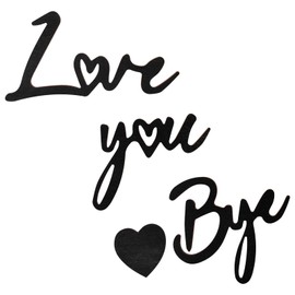 Love You Bye Wood Sign, Black Large Modern Letter Wall Decor Love You Bye Door Art Sign to Express & Warm for Family for Above Front Door Home Hallway Entryway