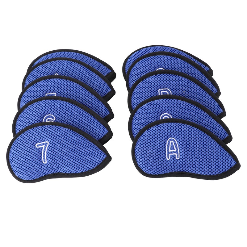10pcs Golf Club Head Cover Breathable Nylon Mesh Soft Lining