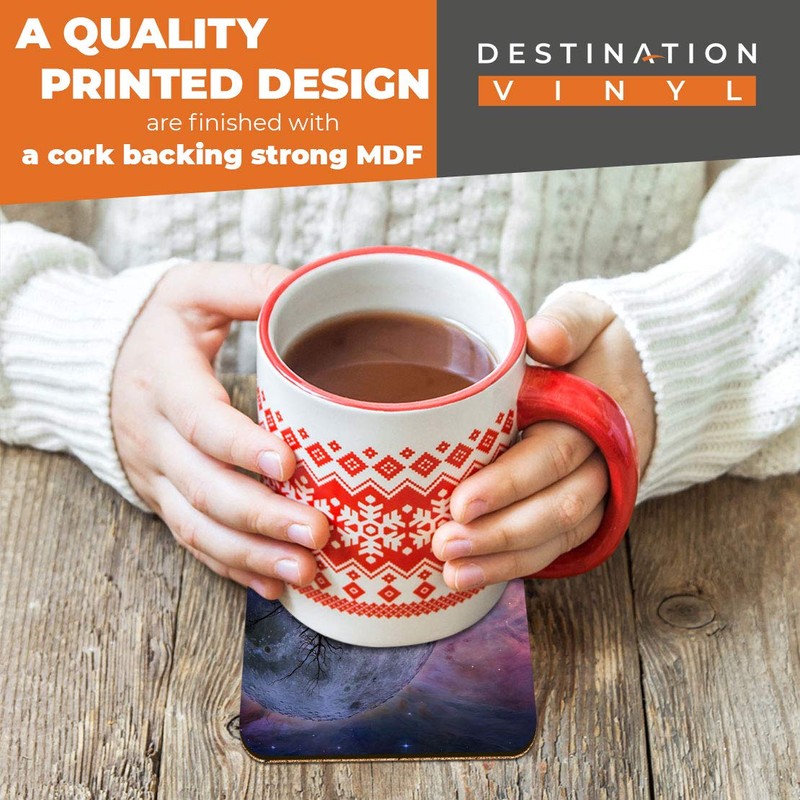 2 x MDF Glossy Top Coasters Square - Sunset Giant
