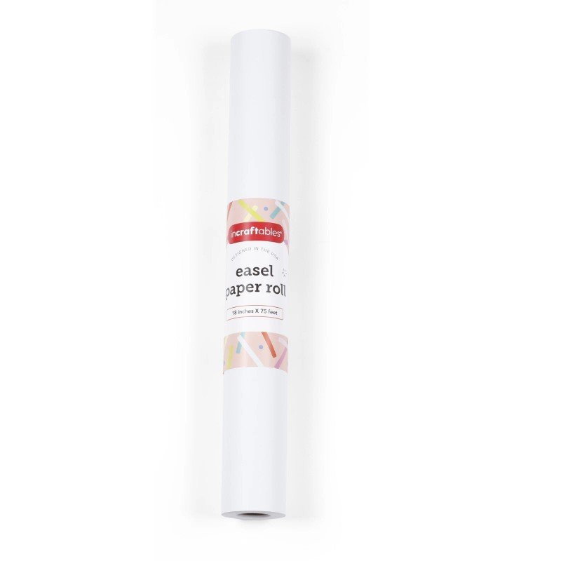 Incraftables Easel Paper Roll (18 Inches x 75 Feet). White
