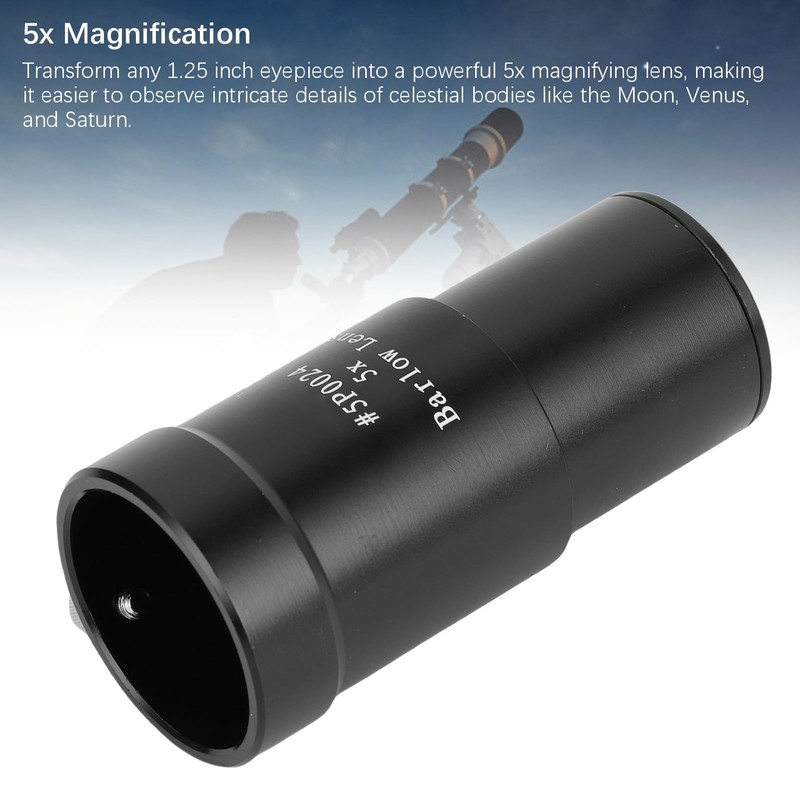 Generic Barlow Lens 5X, 1.25 Inch Telescope Accessory, Multi Layer