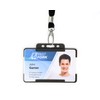 100 x Black BioBadge Landscape ID Card Holders Open-Faced for