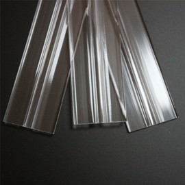 3 x 300mm, 12", low profile flex hinges, flexible living hinges, Transparent, Continuous Acrylic Piano Hinges