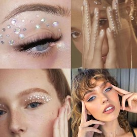 Brillantes para La Cara, Gemas Faciales, 6 Hojas Pegatinas Brillantes, Diamantes para Manualidades, Pegatinas Cara Festival, para Nail, Facial, DIY, Manualidades, con Pinzas