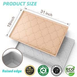 SIKADEER 31" x 19" Under Sink Mat Waterproof, Silicone Mat Kitchen Drawer Shelf and Cabinet Liner, Sink Protector for Kitchen Organizers and Storage, Boot Tray Pet Food Mats