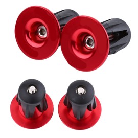 Hominas Bicycle Handlebar End Plugs, Pack of 2 Bicycle Handlebar End Plugs, Aluminium Handlebar End Caps Bar End Plugs for Bicycle, MTB, Road Bike (Red)