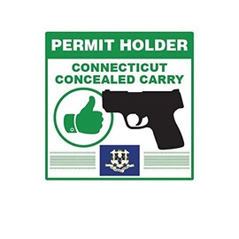 ION Graphics Connecticut Concealed Carry Permit Holder Sticker Decal Vinyl 2a permited v2 5" Bumper Locker Laptop Window - Sticks to Any Surface