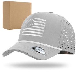 Yseoul Oversize XL XXL XXXL American Flag Trucker Hat - Waterproof Quick Dry Baseball Cap - Breathable Mesh for Men Big Heads Gray