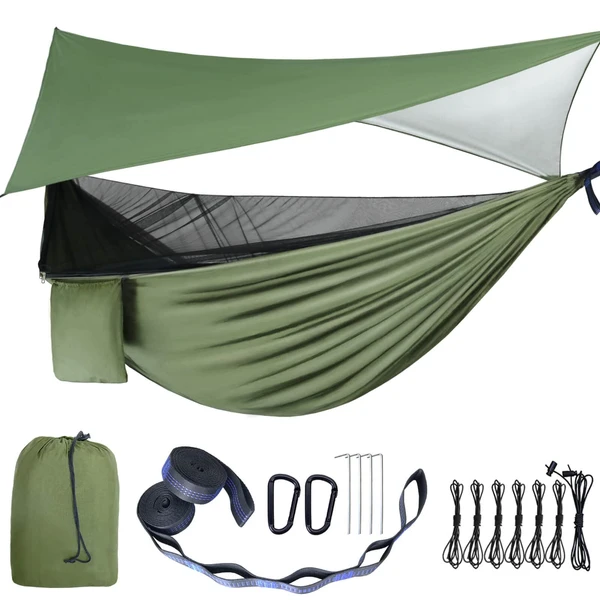 Camping Hammock - Hammocks with Mosquito Net Tent and Rain