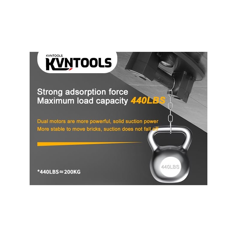 KVNTOOLS Electric Vacuum Suction Cup Elevator, with a Maximum Load