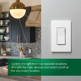 Lutron Sunnata Touch Dimmer Switch with LED+ Advanced Technology, for LED, Incandescent and Halogen, 3 Way/Multi Location, STCL-153M-IV, Ivory