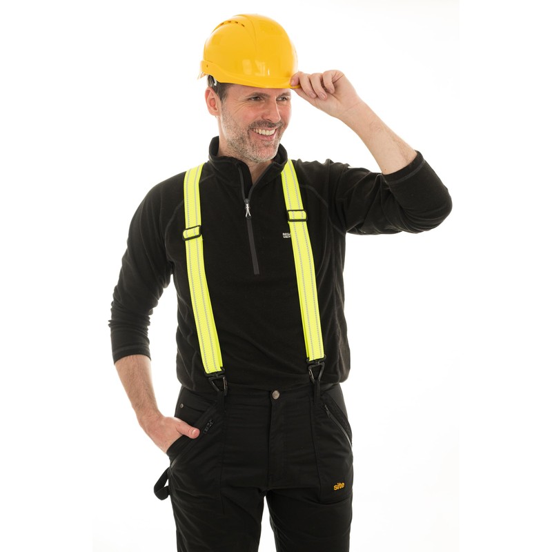 Olata Men’s Hi-Vis Reflective Braces/Suspenders with Extra Wide Straps and