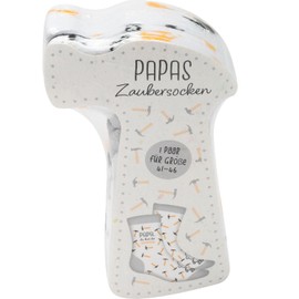 Sheepworld 48646 Magic Socks with Hammer Papa Motif, Magic Socks, Men's Socks, Size 41-46, Father's Day, Men's Gift, Gift Dad, multicoloured