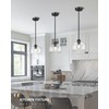 AUTELO Black Pendant Lights Kitchen Island, 1-Light Pendant Lights in