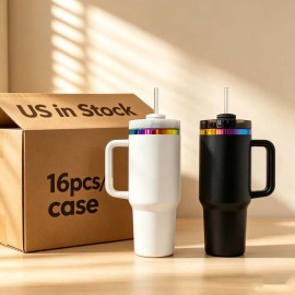 US  Rainbow Plated Water Bottles 40oz with Washable Surface and Easy Cleaningcolor: 4 colors mixed, capacity: 40 oz