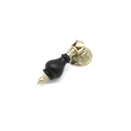 Restore Hardware Victorian Brass & Ebony Tear Drop Drawer Pull - Antique Cabinet, Spool Cabinet, Vintage Cupboard