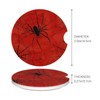 Neukim 2pcs Car Coaster Hallowen Spider Webs On Red Absorbent