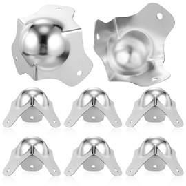 Wakauto 8 Pieces Ball Corner Edge Protector,Metal Furniture Flight Case Corner Edge Safety Bumpers Guard Hardware Protectors for Flight Cabinet Storage Case Box