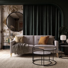 Mr. Kate Moon Phases Nesting Coffee Tables, White Faux Marble/Glass