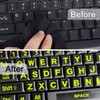 2 Pack English US Self-Adheisive Keyboard Stickers, Bright Green Lettering