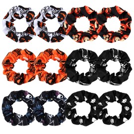 12 Pcs Halloween Hair Accessories Halloween Scrunchies for Women
