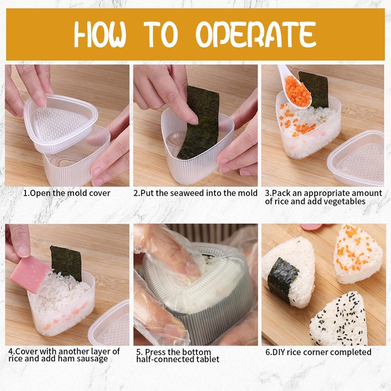 Lithyc 6-Piece Tools for Sushi - Sushi Rice Balls Mould