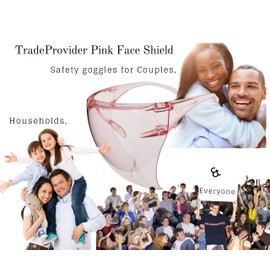 TradeProvider® Face Shield Goggles, Anti-Fog Face Shield, Protection Cap Wide Visors, Fluid Resistant, Reusable Splash Resistant Face Visor for Men and Women (Pink)
