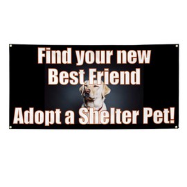 Vinyl Banner Multiple Sizes Adopt A Shelter Pet Advertising Printing Business Outdoor Weatherproof Industrial Yard Signs 4 Grommets 24x36Inches