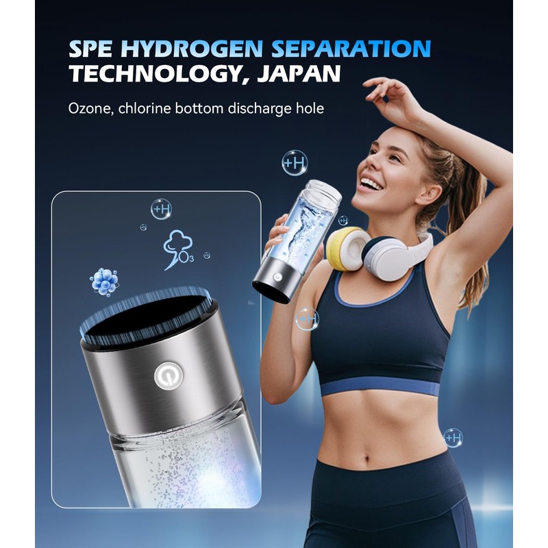 9.0 Upgraded Hydrogen Water Bottle Generator【Industry-Leading - 24-Hour Hydrogen Lock】Hydrogen