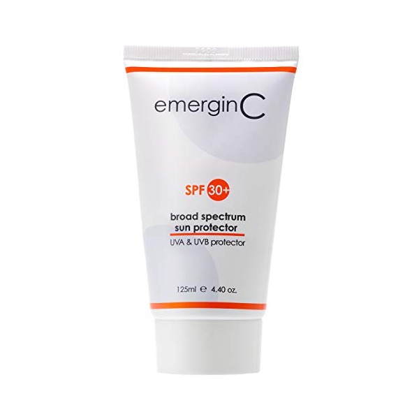emerginC Sun SPF 30+ Non-Greasy Sunscreen - Face Sunscreen with Zinc Oxide, Vitamin C + Aloe - Non-Tinted Sunblock Cream (4.2 oz, 125 ml)