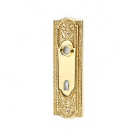 Door Back Plate Solid Brass Beaded With Keyhole 7 1/4" H | Renovator's Supply